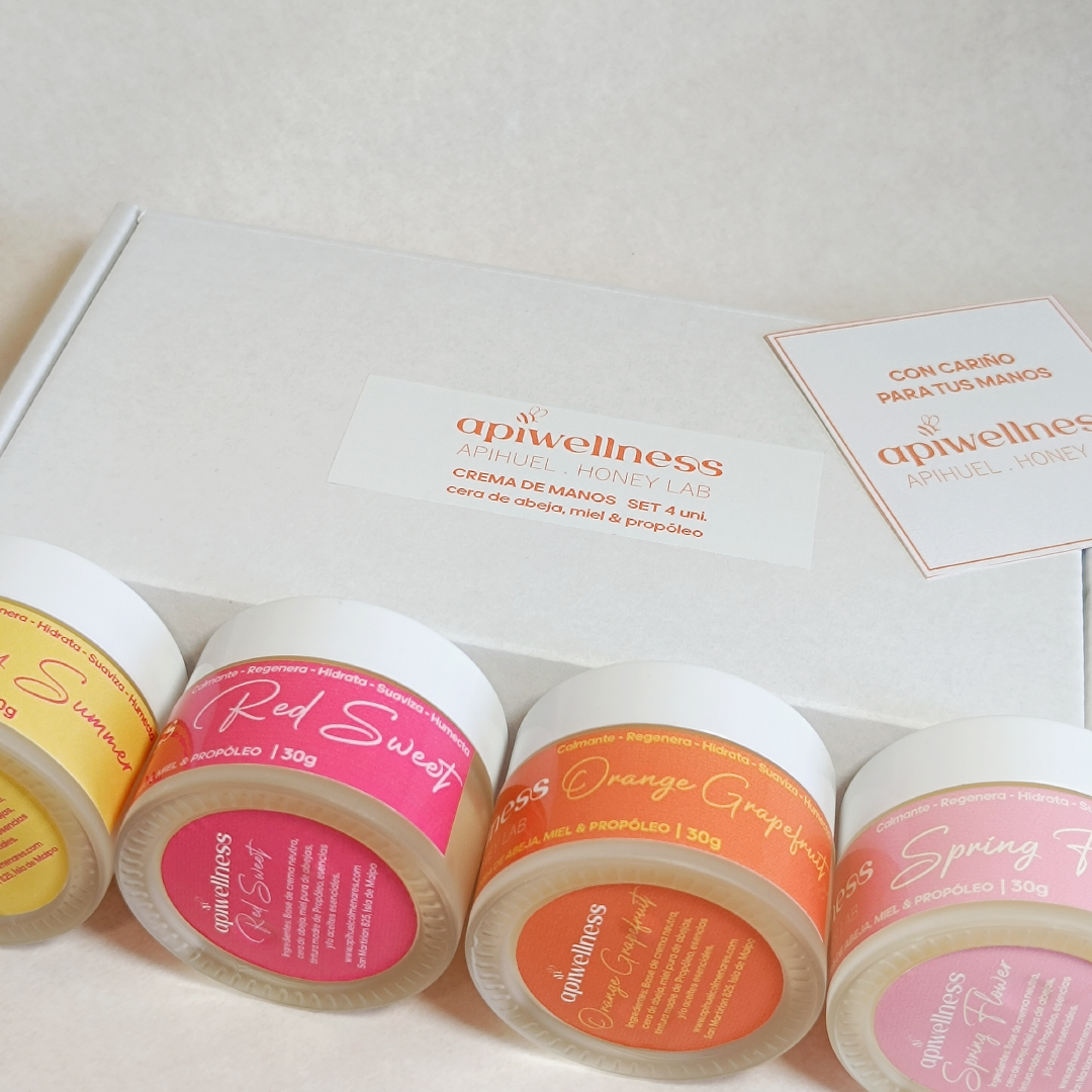 Set 4 Unidades Cremas Para Manos Hidratantes y Nutritivas 30 grs c/u