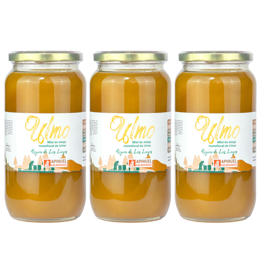 Pack 3 Frascos Miel Monofloral Ulmo 1,3 kg