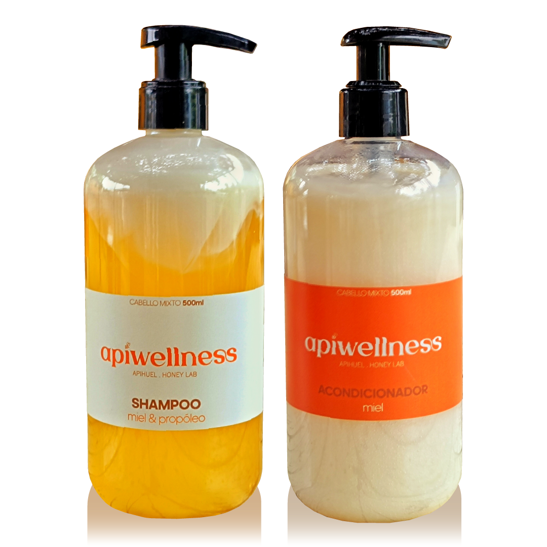 Pack Cuidado Capilar, Shampoo y Acondicionador Artesanal, Apiwellness