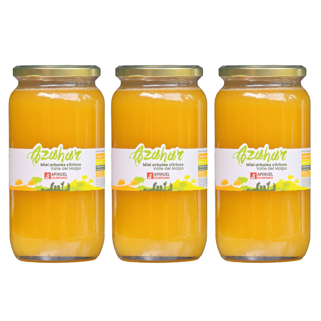 Pack 3 Frascos Miel Monofloral de Azahar 1,3 kg