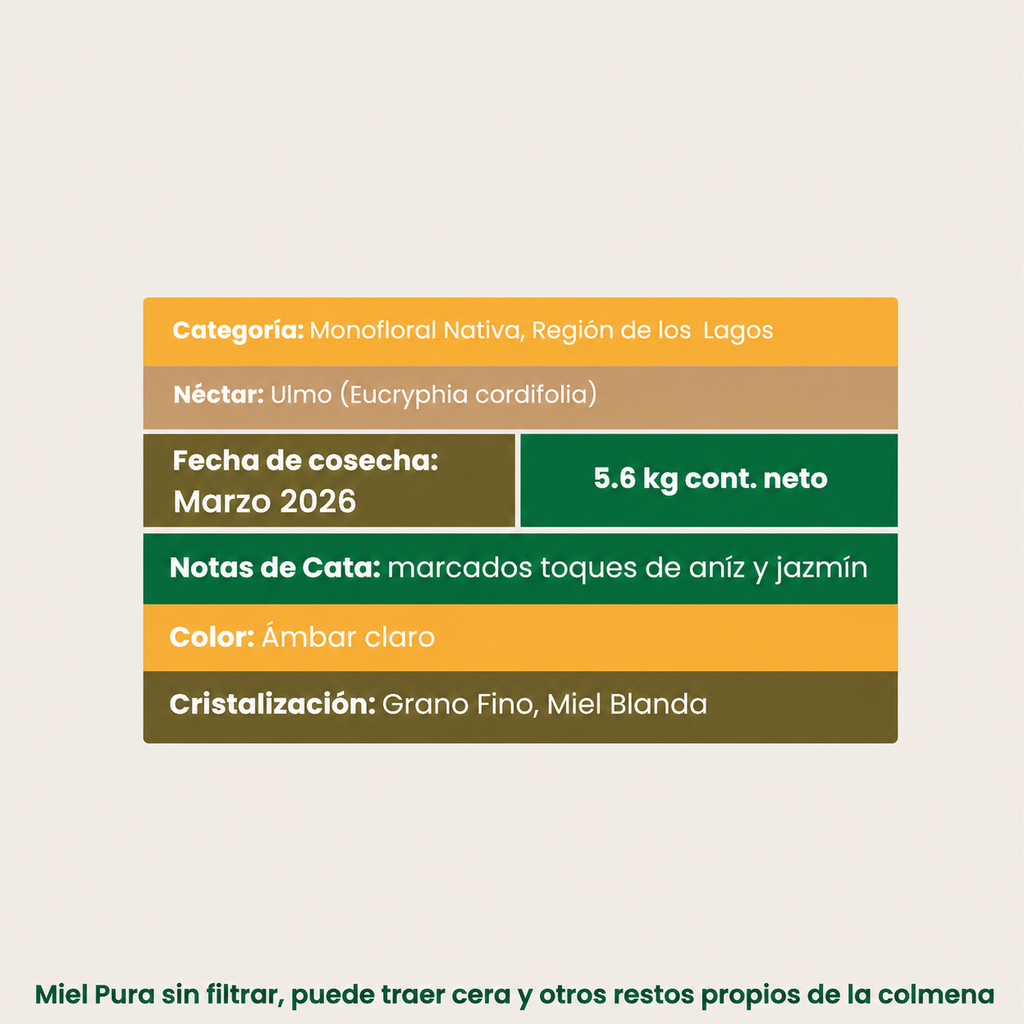 Balde Miel de Ulmo 5,6 kg