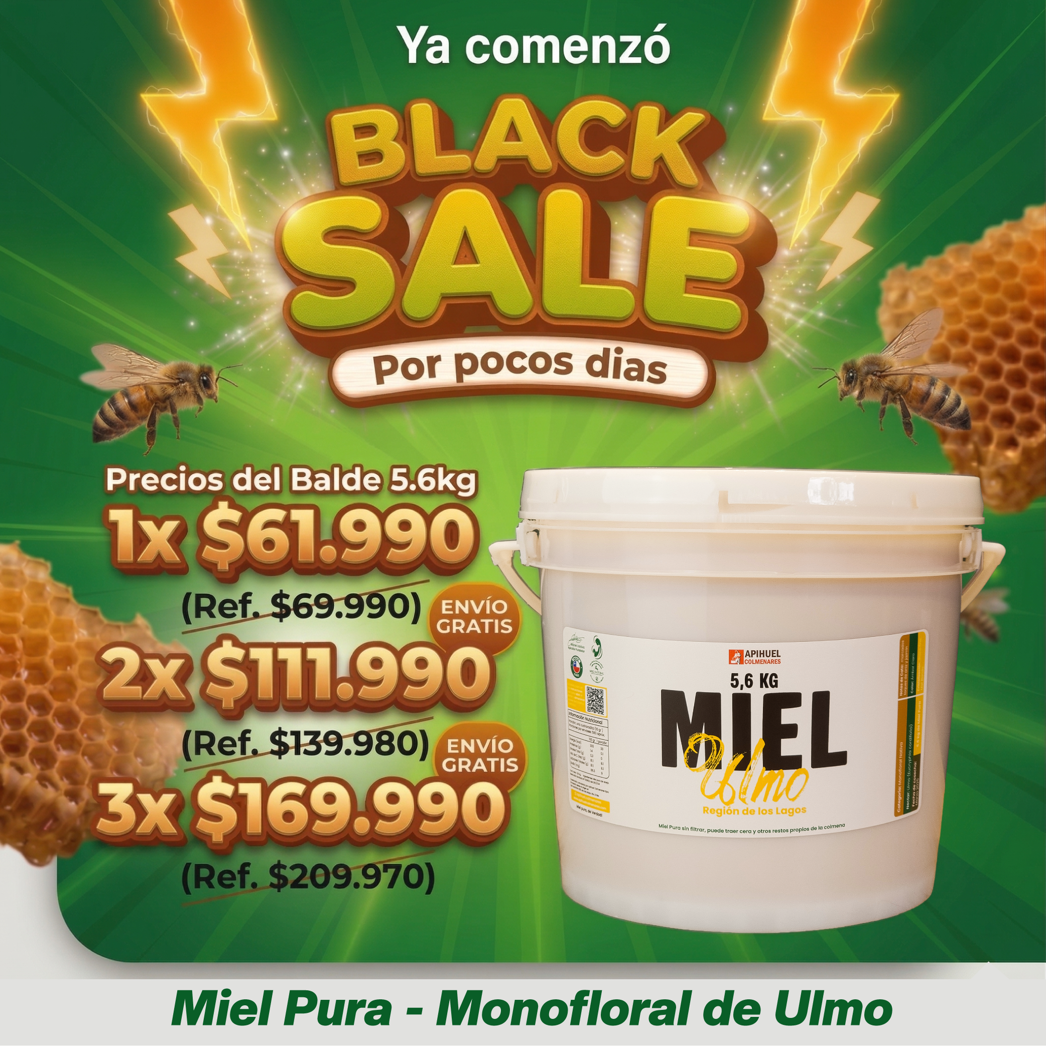 Balde Miel de Ulmo 5,6 kg