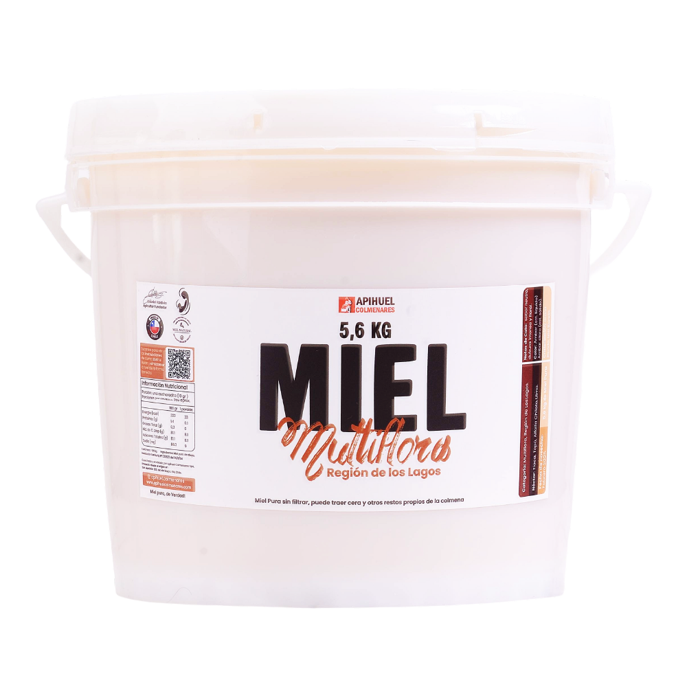 Balde Miel Multiflora de La Región de Los Lagos 5,6 kilos