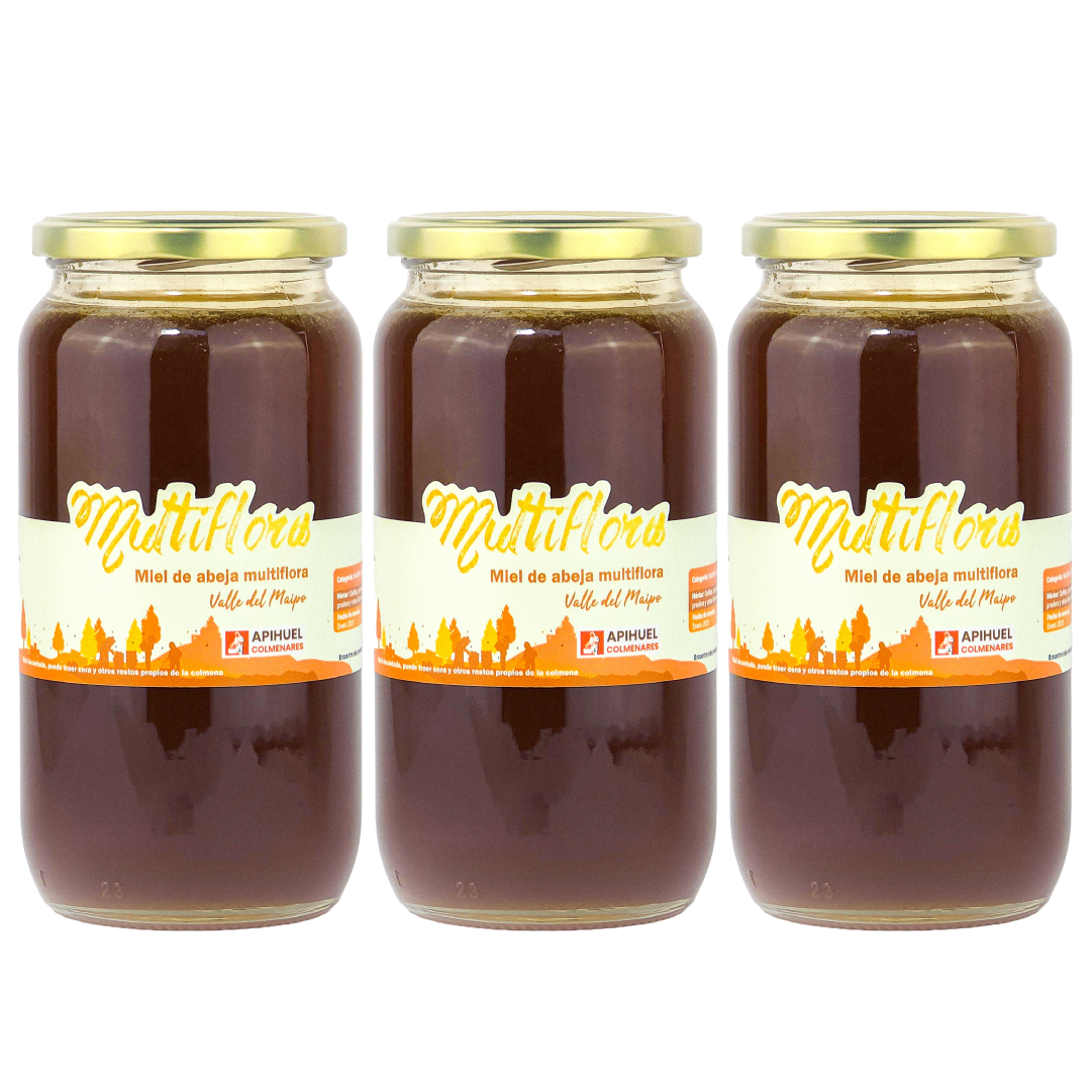 Pack 3 Mieles Multiflora del Valle del Maipo 1,3kg c/u