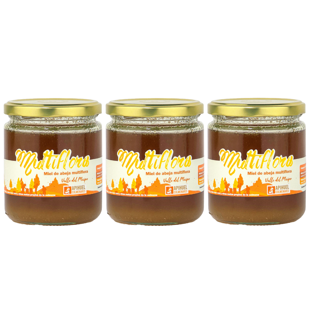 Pack 3 Mieles Multiflora Valle del Maipo 515grs c/u
