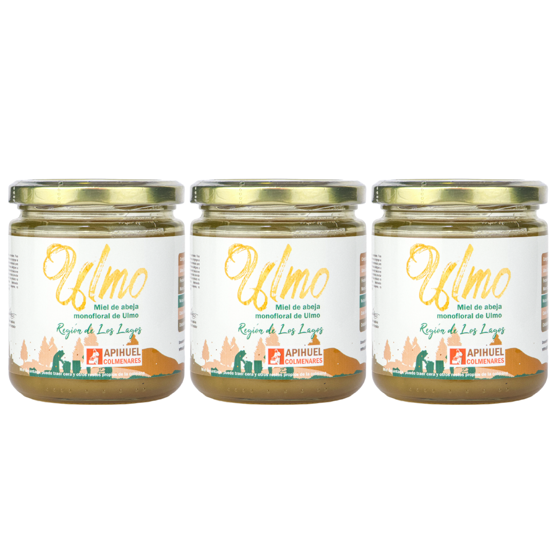 Pack 3 Frascos Miel Monofloral Ulmo 515grs