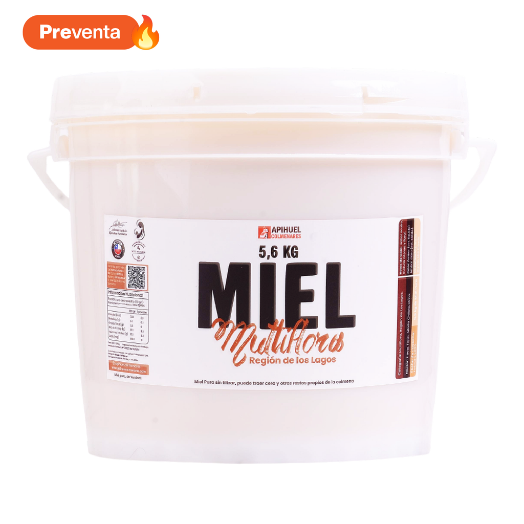 Balde Miel Multiflora de La Región de Los Lagos 5,6 kilos