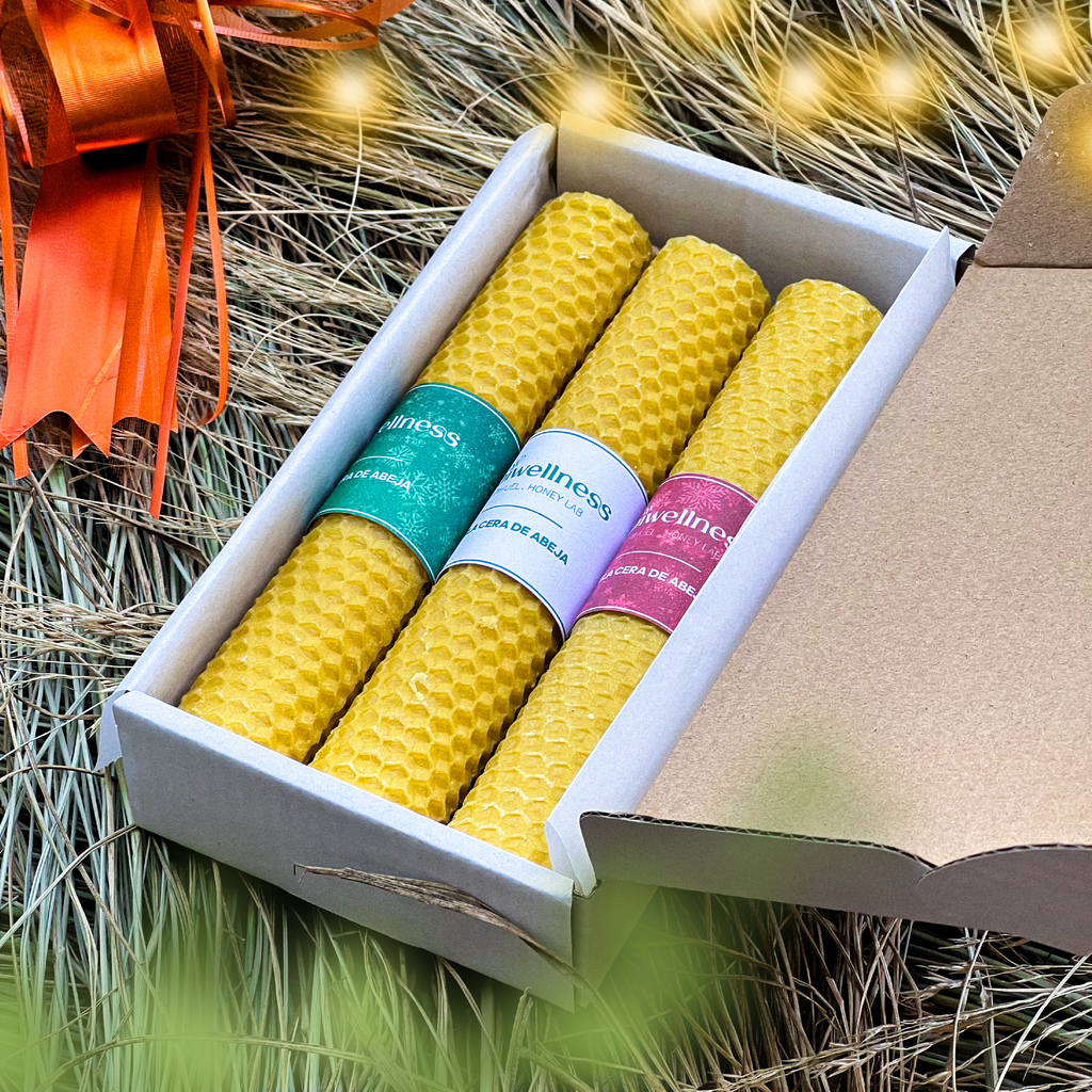 Pack 3 Velas de Cera de Abeja 17cm