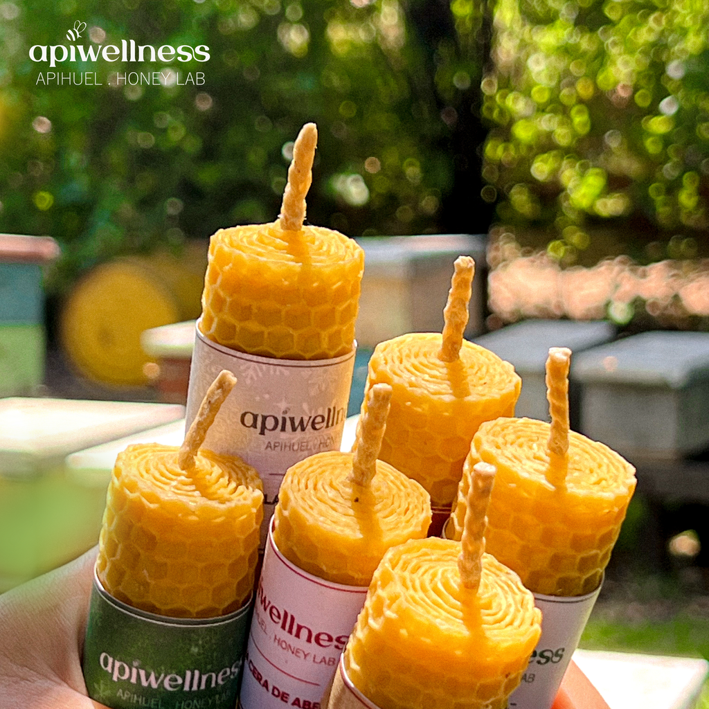 Pack 6 Velas de Cera de Abeja 8cm