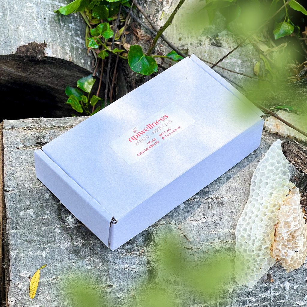 Pack 6 Velas de Cera de Abeja 8cm