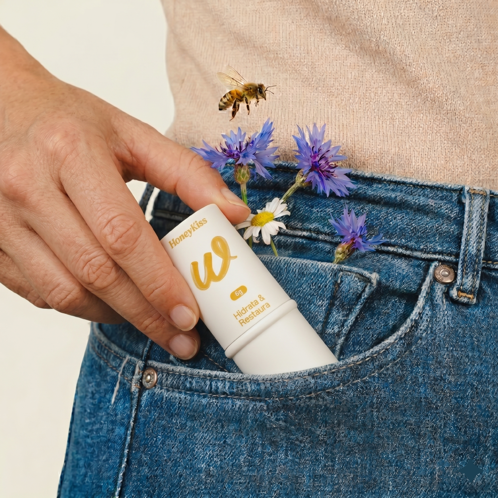 Labial HoneyKiss de miel 6 g, bálsamo labial natural con miel, cera de abeja y karité — vista 4 | Apiwellness Apihuel