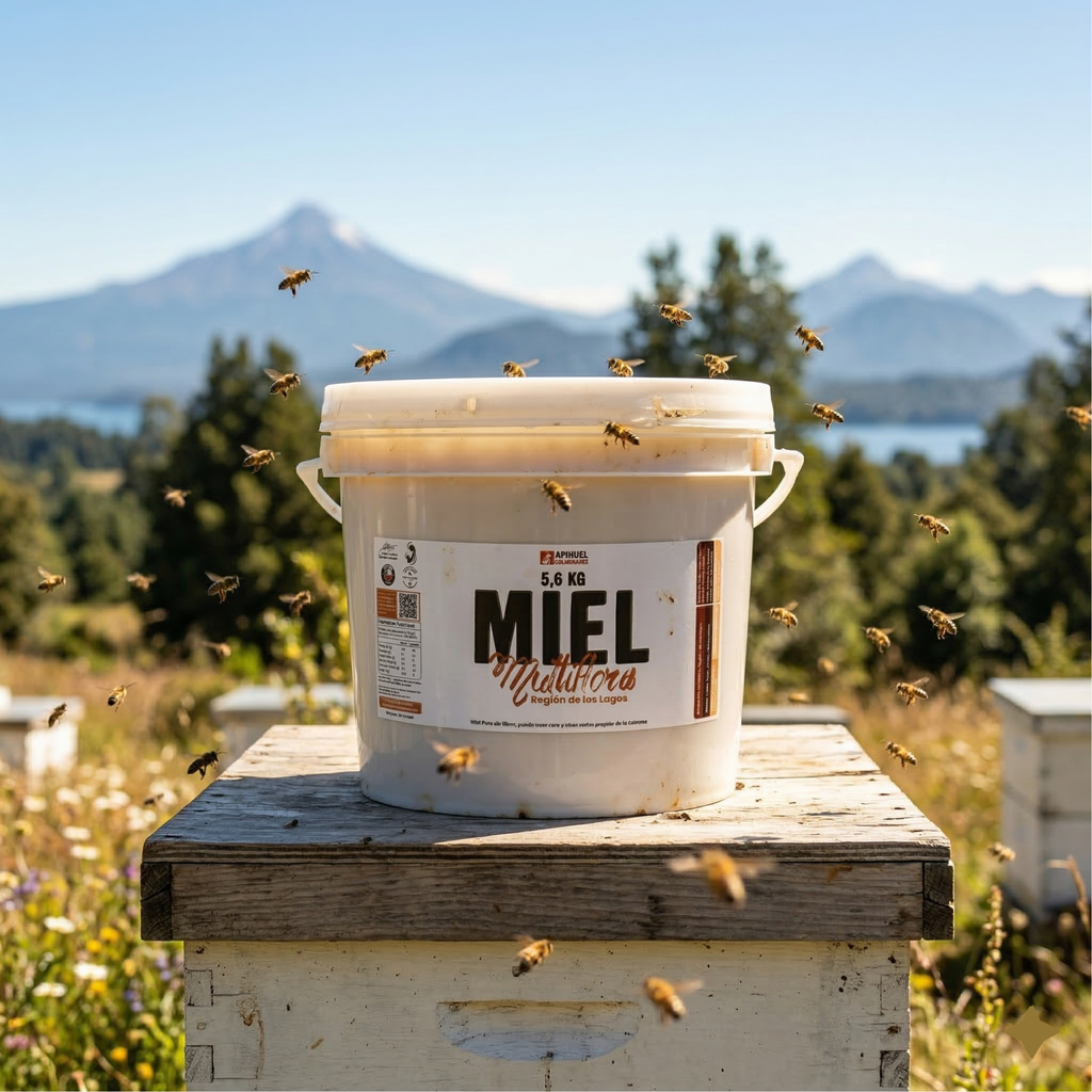 Balde Miel Multiflora de La Región de Los Lagos 5,6 kilos