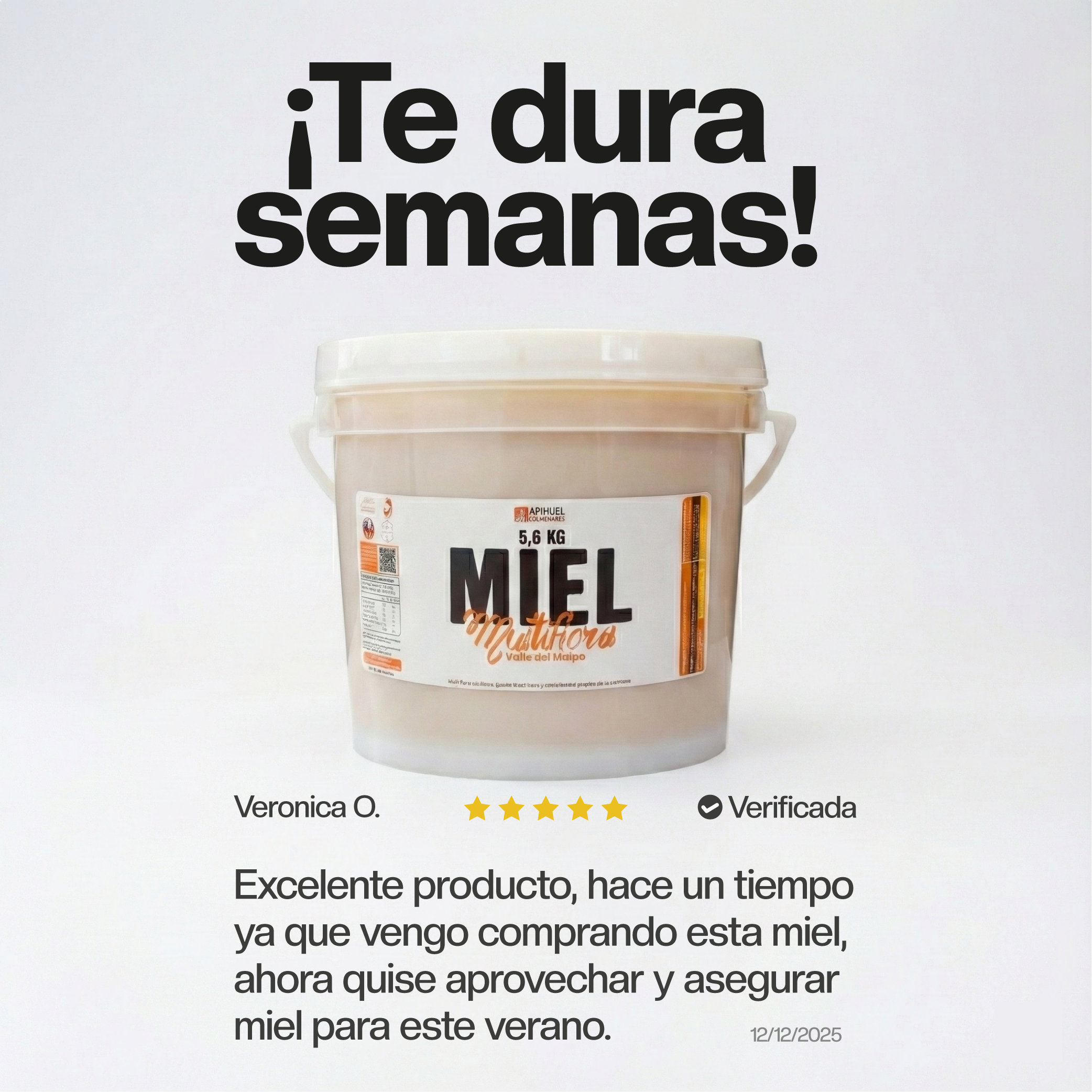 Balde Miel Multiflora Valle del Maipo 5,6Kg