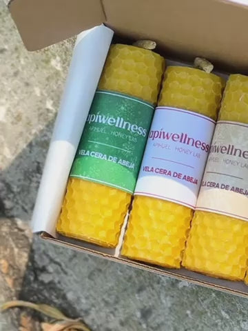 Pack 6 Velas de Cera de Abeja 8cm